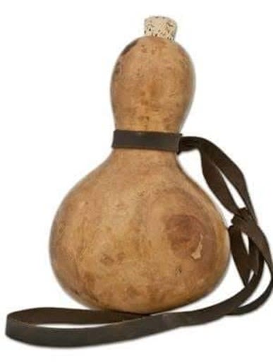 Calabash gourd with a rope wrapped around its neck